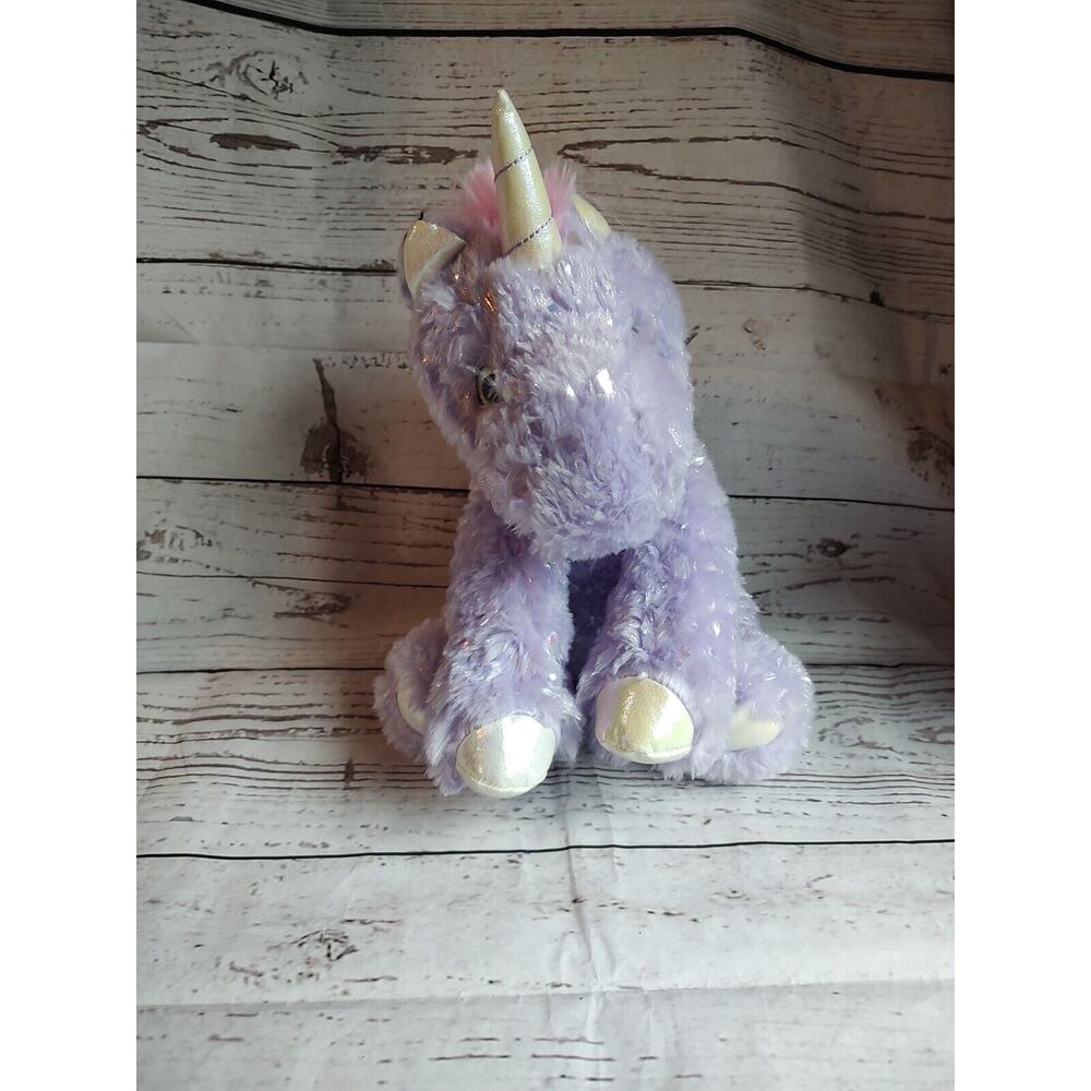 Kelly toy Unicorn Purple Pink Plush Shiny Stuffed Animal Furry Sits Sparkles New